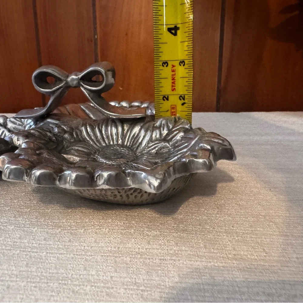 Decorative Silver Sunflower Triple Dish - Picture 5 of 8